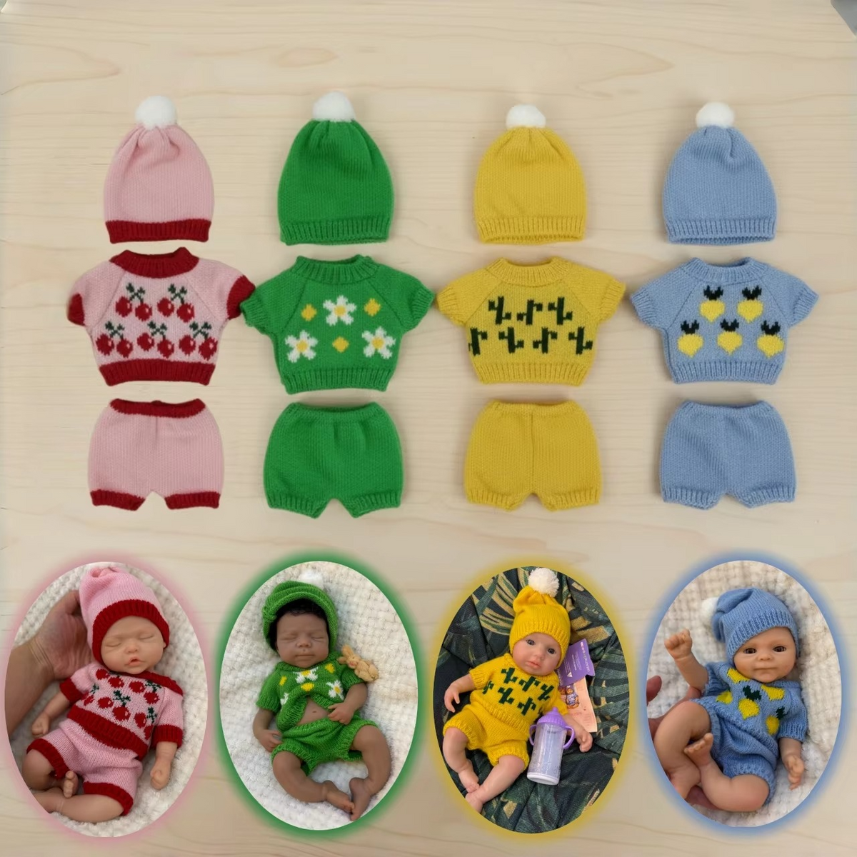Reborn Doll Clothes 12-13 Inch – Sweater Outfit with Hat