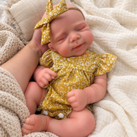 BabyWell  13-Inch Sleeping Reborn Baby Doll – Soft Silicone Newborn Girl, Lifelike Handmade Doll & Gift
