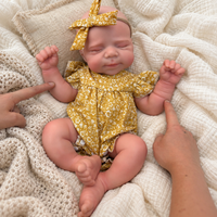 BabyWell  13-Inch Sleeping Reborn Baby Doll – Soft Silicone Newborn Girl, Lifelike Handmade Doll & Gift