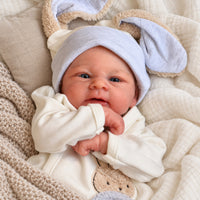 BabyWell 19-Inch Realistic Reborn Baby Doll, Soft Vinyl Newborn Doll, Hand-Painted 3D Skin, Visible Veins & Hand-Rooted Hair