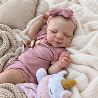 BabyWell 19-Inch Newborn Reborn Baby Doll, Pascale Lifelike Soft Body Doll, Realistic 3D Skin, Hand-Painted Details & Poseable Limbs