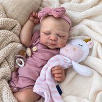 BabyWell 19-Inch Newborn Reborn Baby Doll, Pascale Lifelike Soft Body Doll, Realistic 3D Skin, Hand-Painted Details & Poseable Limbs