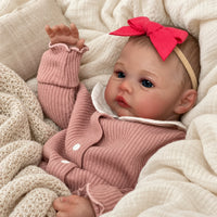 BabyWell 20-Inch Realistic Reborn Baby Girl Doll, 50cm Full Body Soft Vinyl Doll with Pacifier & Feeding Bottle