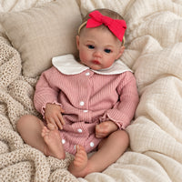 BabyWell 20-Inch Realistic Reborn Baby Girl Doll, 50cm Full Body Soft Vinyl Doll with Pacifier & Feeding Bottle