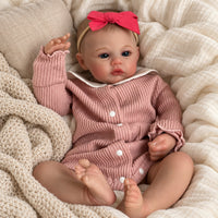 BabyWell 20-Inch Realistic Reborn Baby Girl Doll, 50cm Full Body Soft Vinyl Doll with Pacifier & Feeding Bottle