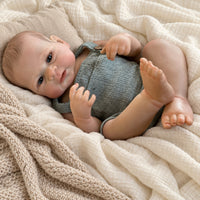 BabyWell 18-Inch Realistic Reborn Baby Boy Doll, Full Body Soft Vinyl, Lifelike Newborn Doll with Hand-Painted Hair & Realistic Details