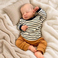 BabyWell 19-Inch Sleeping Reborn Baby Girl Doll, 49cm Realistic Full Body Soft Vinyl Doll, 3D Skin Details, Hand-Drawn Hair